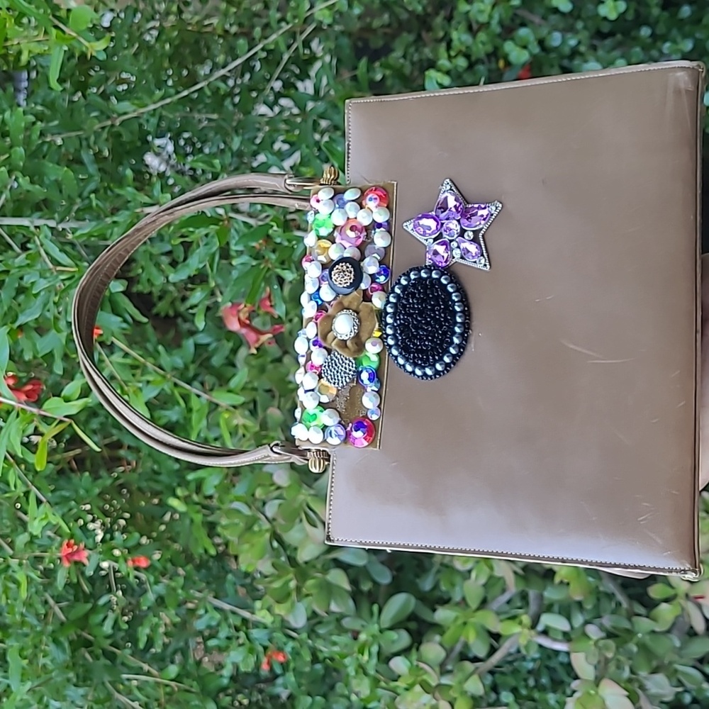 Embellished Tan Handbag 50s